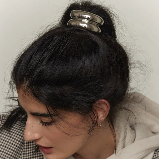 Stainless steel 18k gold-plated ponytail holder