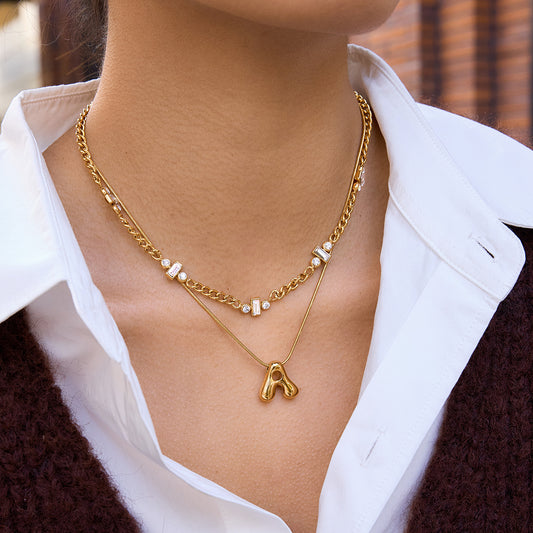 Stainless Steel Rhinestone Necklace