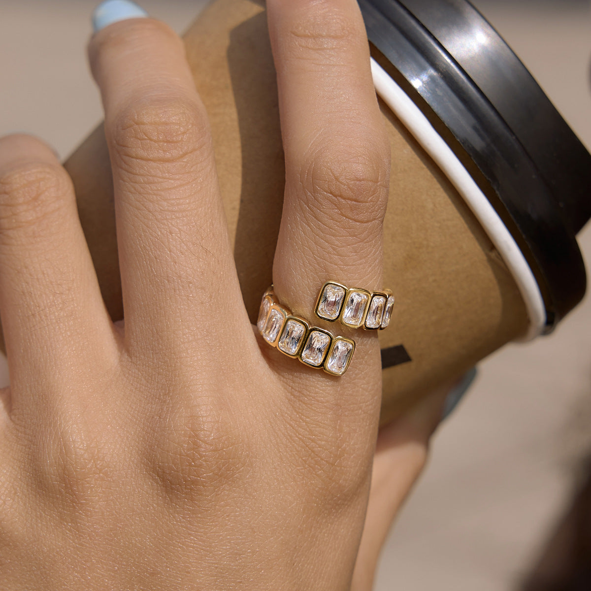 Minimalist Cubic Zirconia Wrap Ring