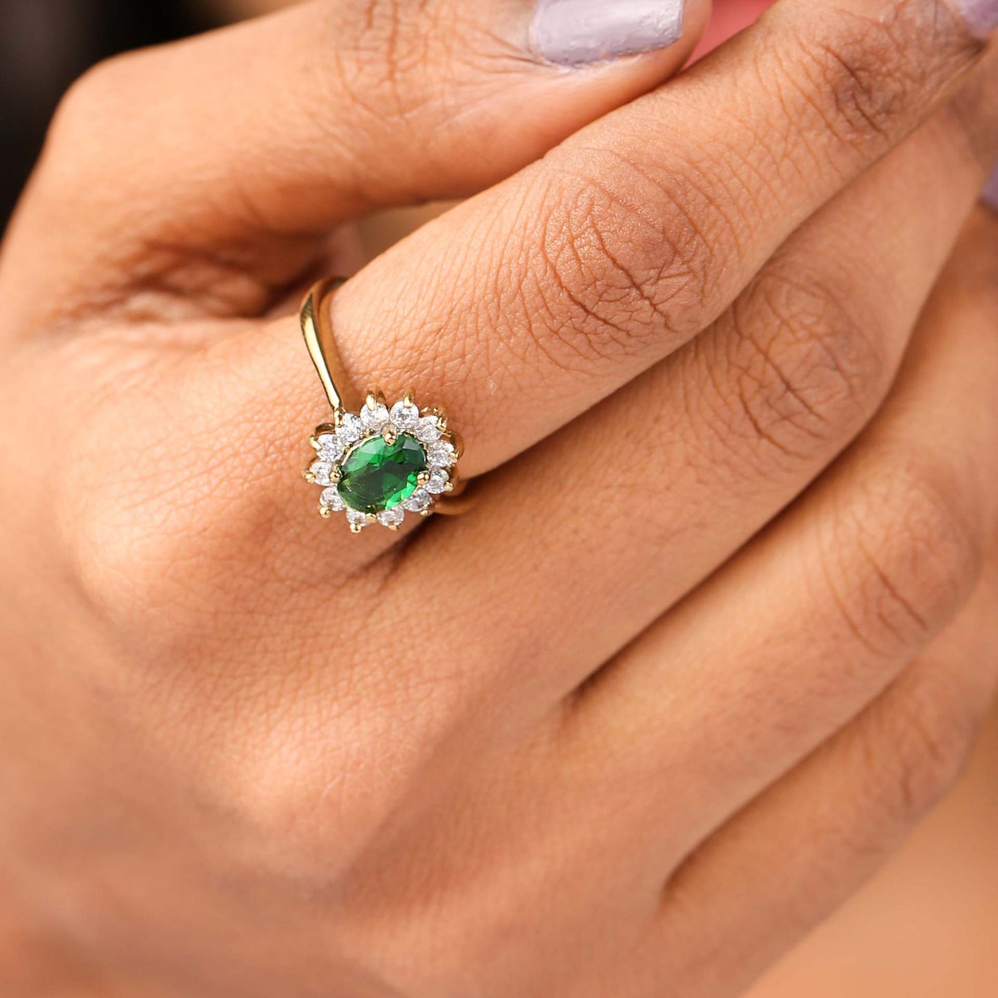 Minimalist Green Flower Earrings