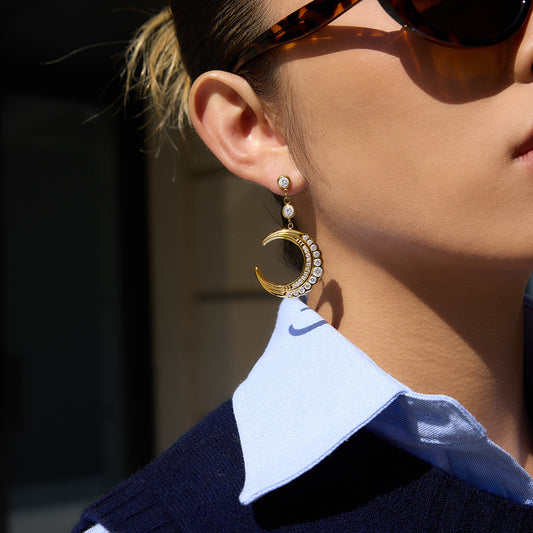 Moon Pendant Earrings