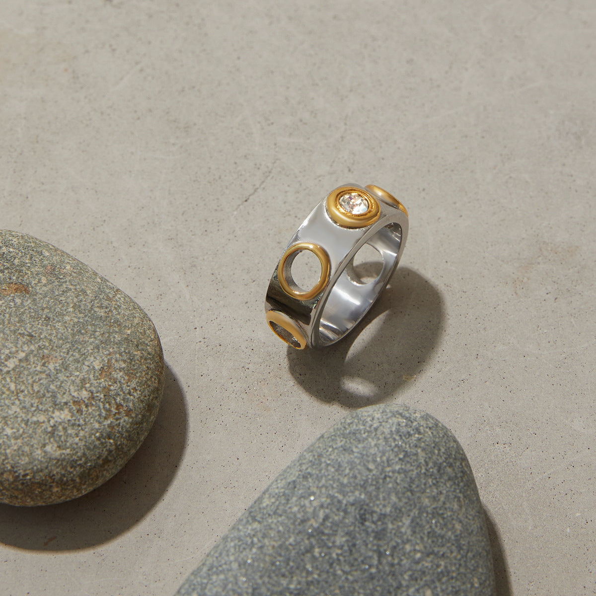 Color Block Zircon Ring