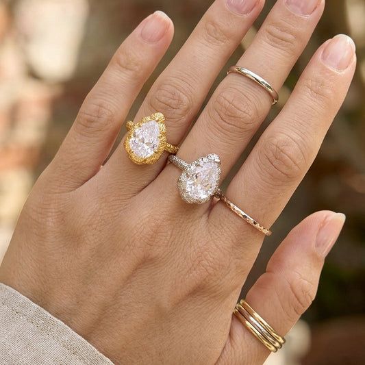 Waterproof Sand Gold Ring