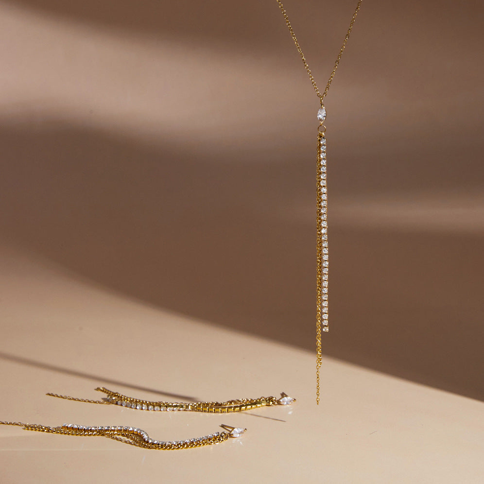 Minimalist Long Tassel Earrings