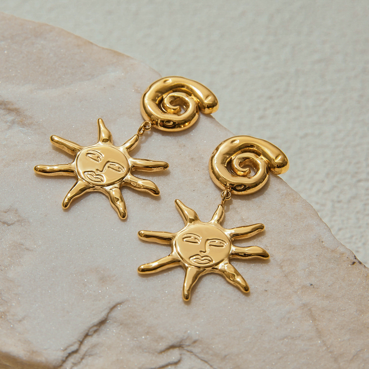 Stainless steel 18k gold-plated earrings