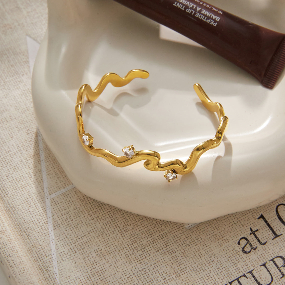 Minimalist Floating Crystal Bangle