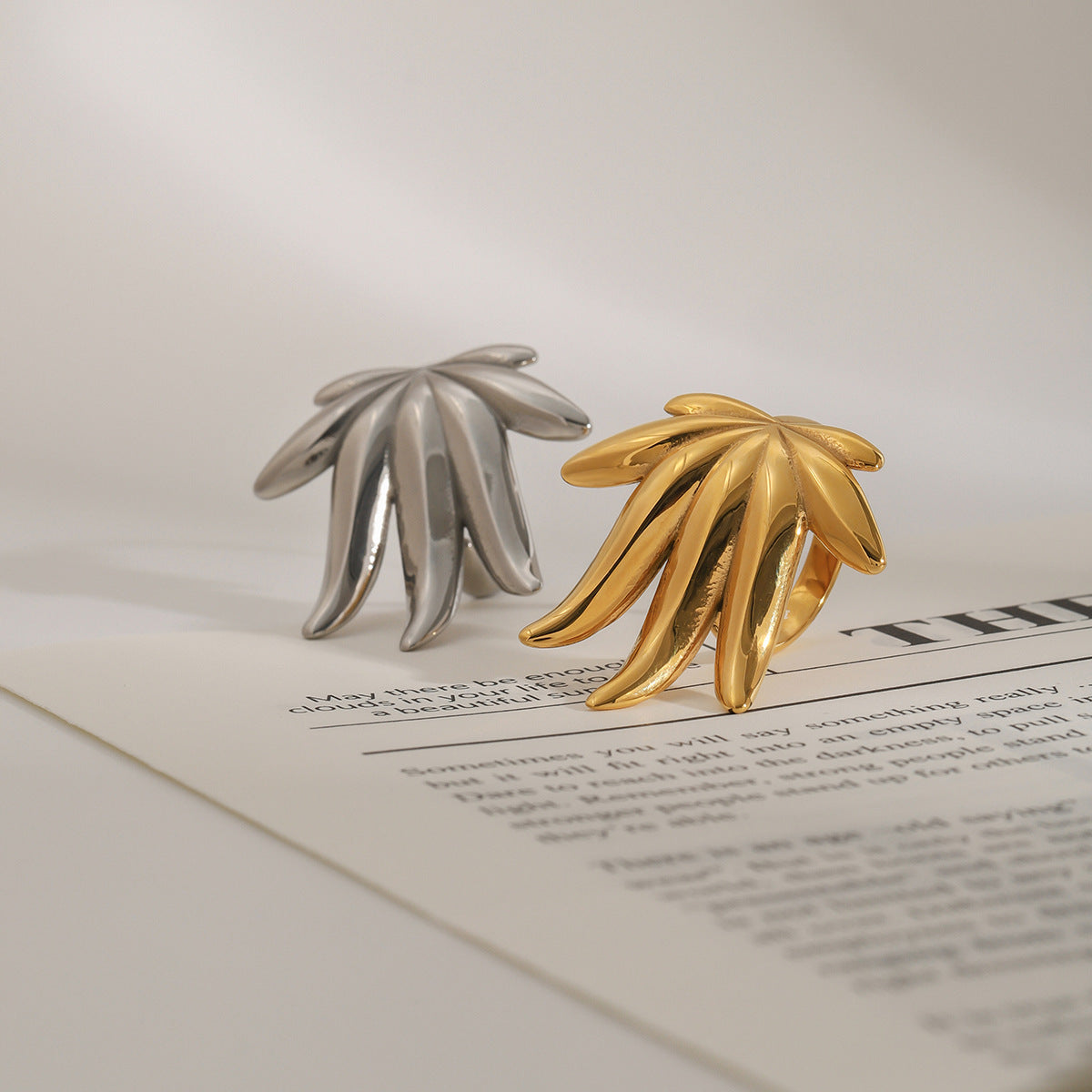 Smooth Angel Wing Open Ring