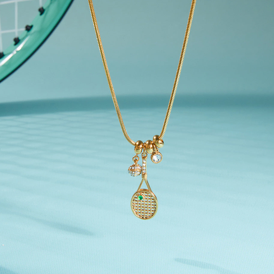 Minimalist Tennis Racket Pendant