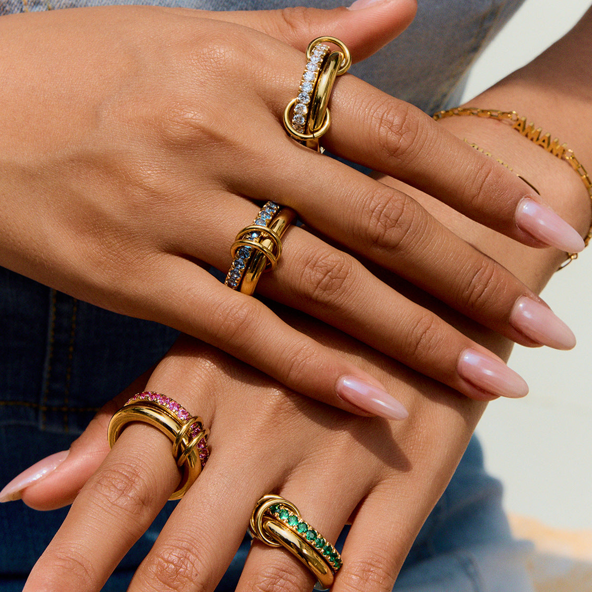 Stainless steel 18k gold-plated ring