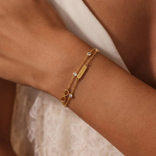 Minimalist Pearl Charm Bracelet