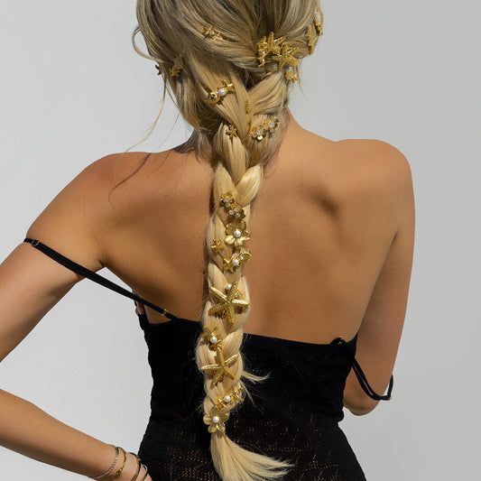 Stainless steel 18k gold-plated hair clips