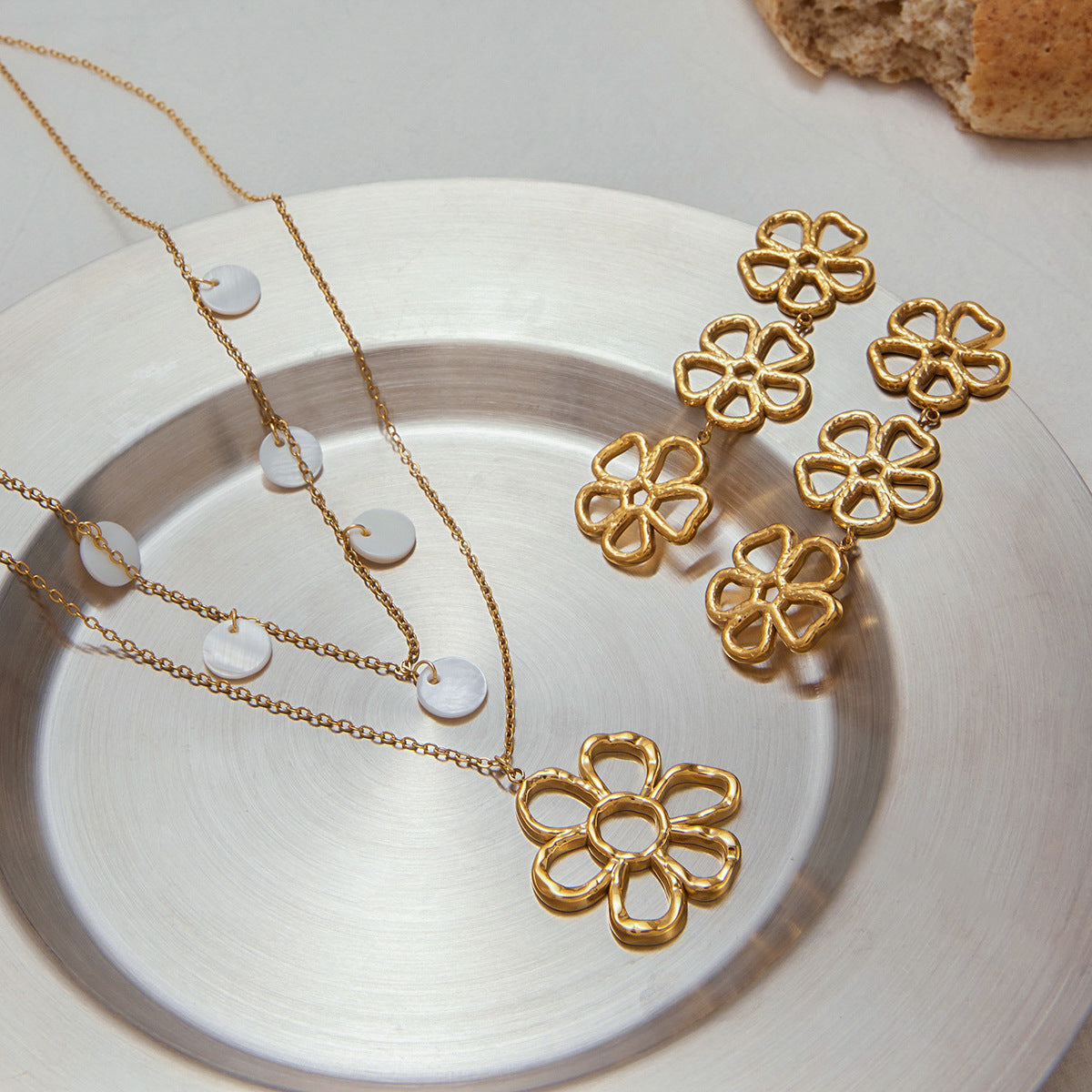 Flower Pendant Earrings