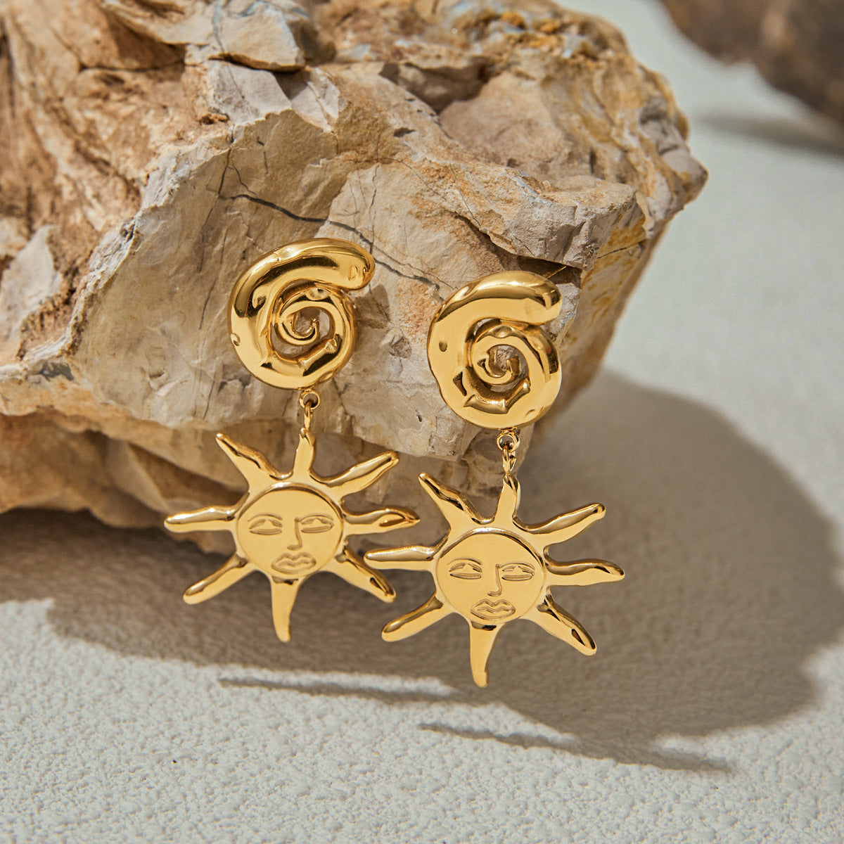 Stainless steel 18k gold-plated earrings