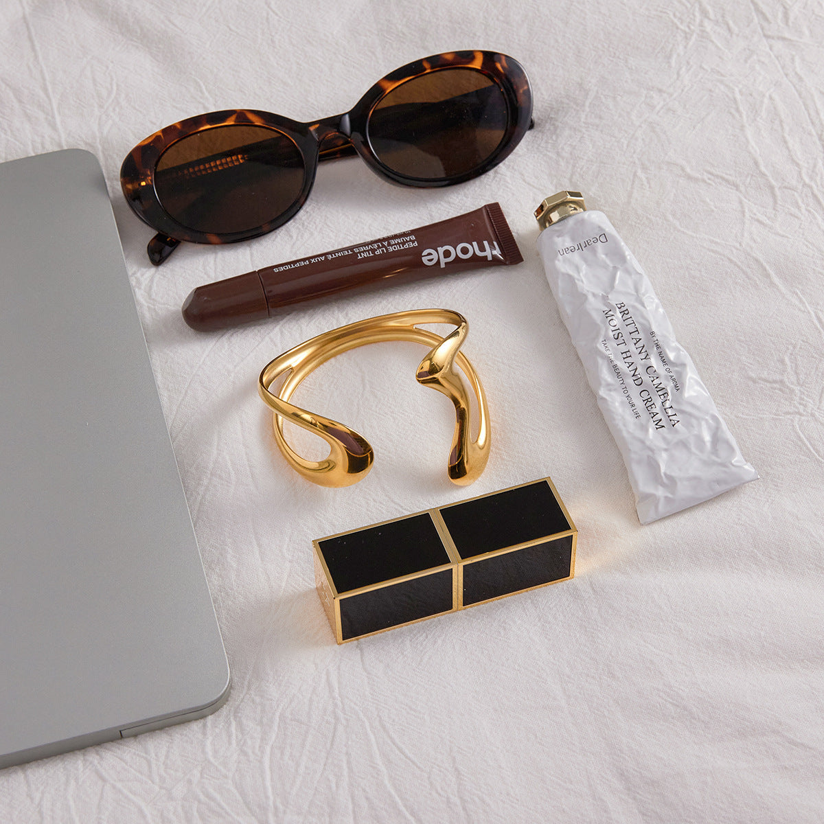Gold Titanium Steel Open Bangle