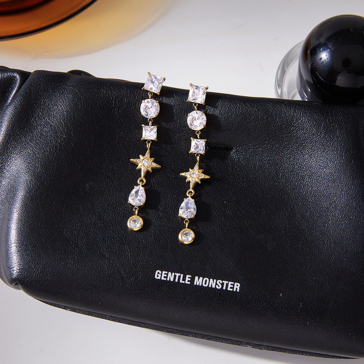 Zircon Tassel Stud Earrings