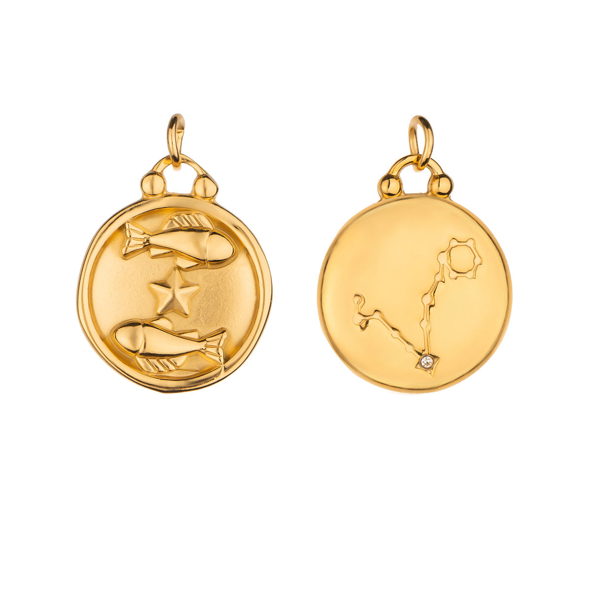 Stainless Steel 18k gold-plated Constellation Jewelry Accessories DIY Pendant