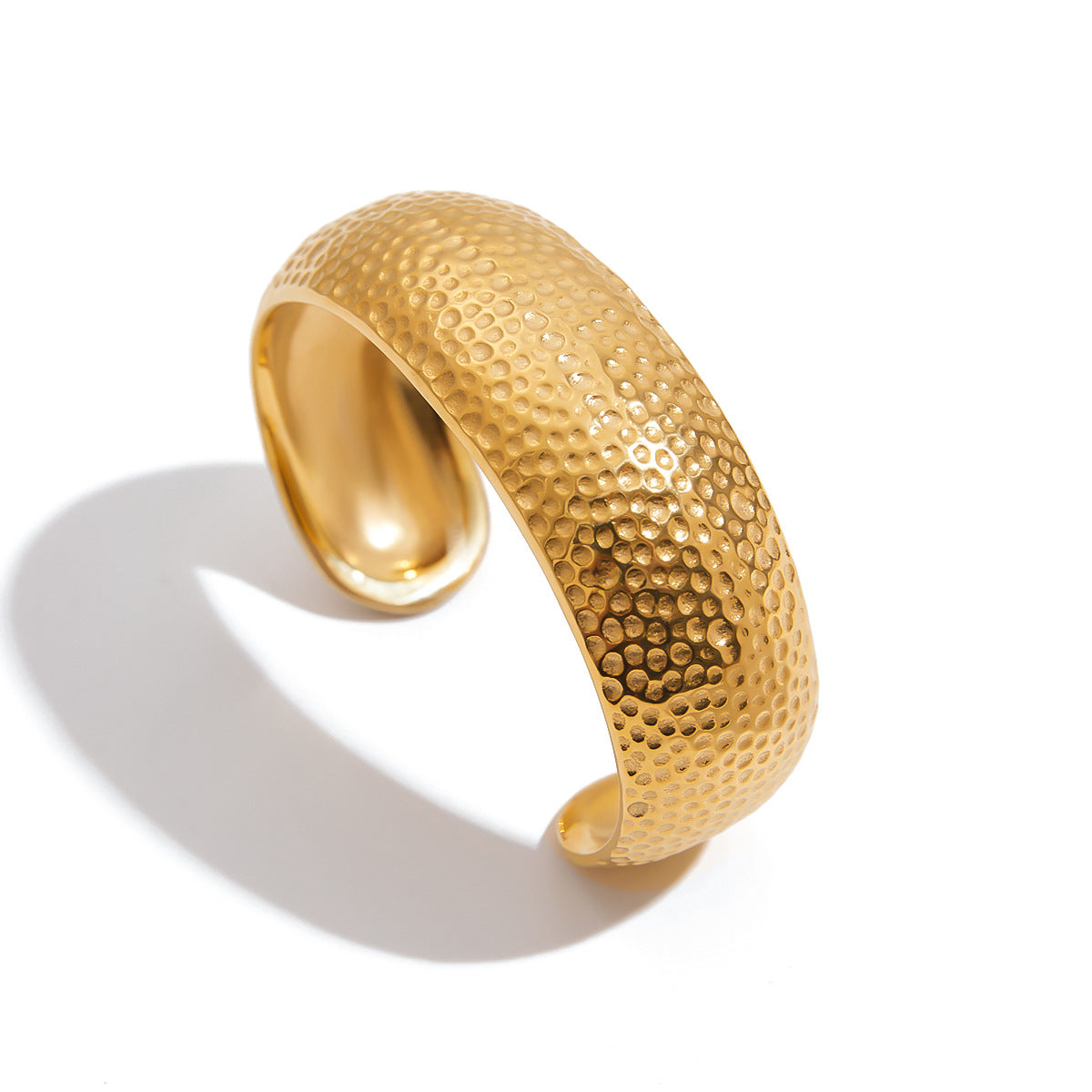 Stainless steel 18k gold-plated bangle
