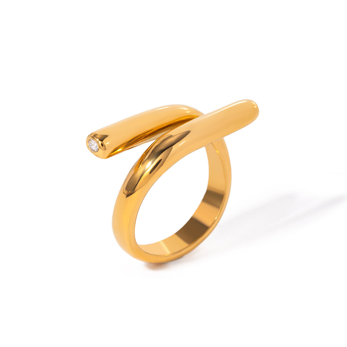 Stainless steel 18k gold-plated ring