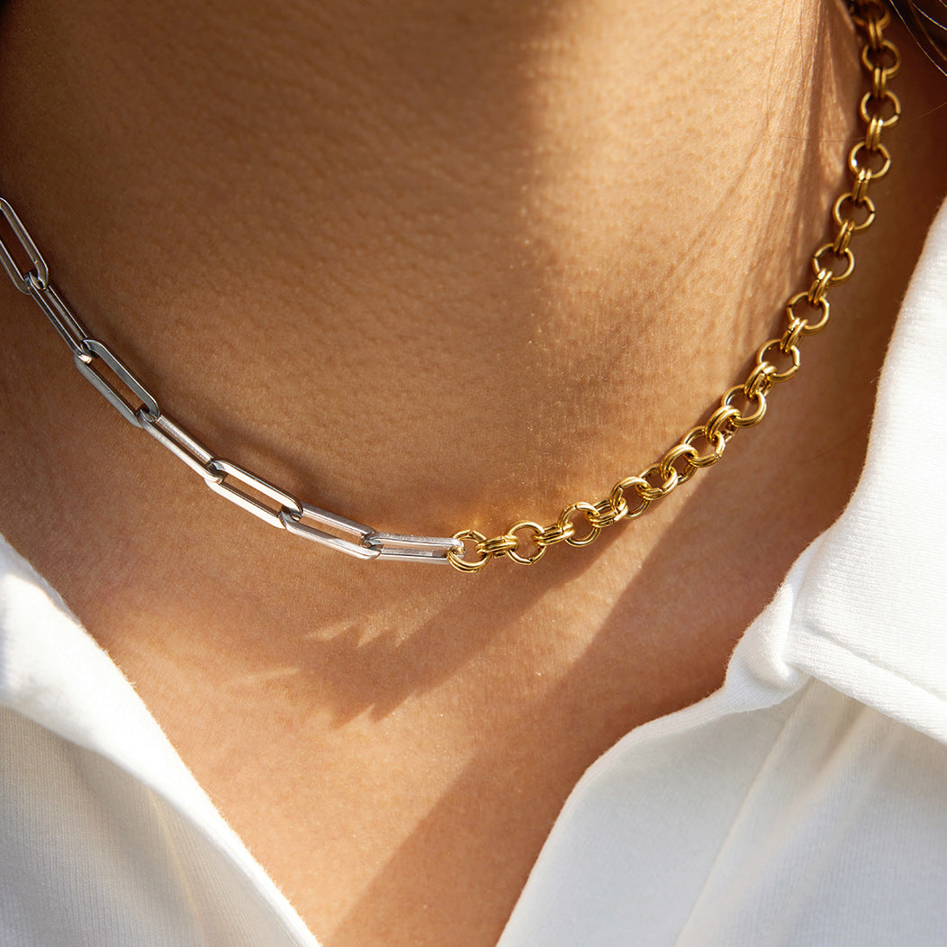 Two-tone mixed color necklace chain