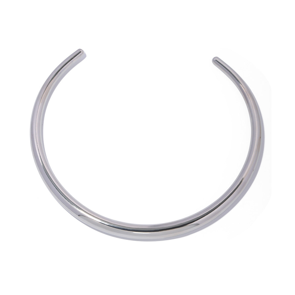Stainless steel 14k gold-plated plain choker
