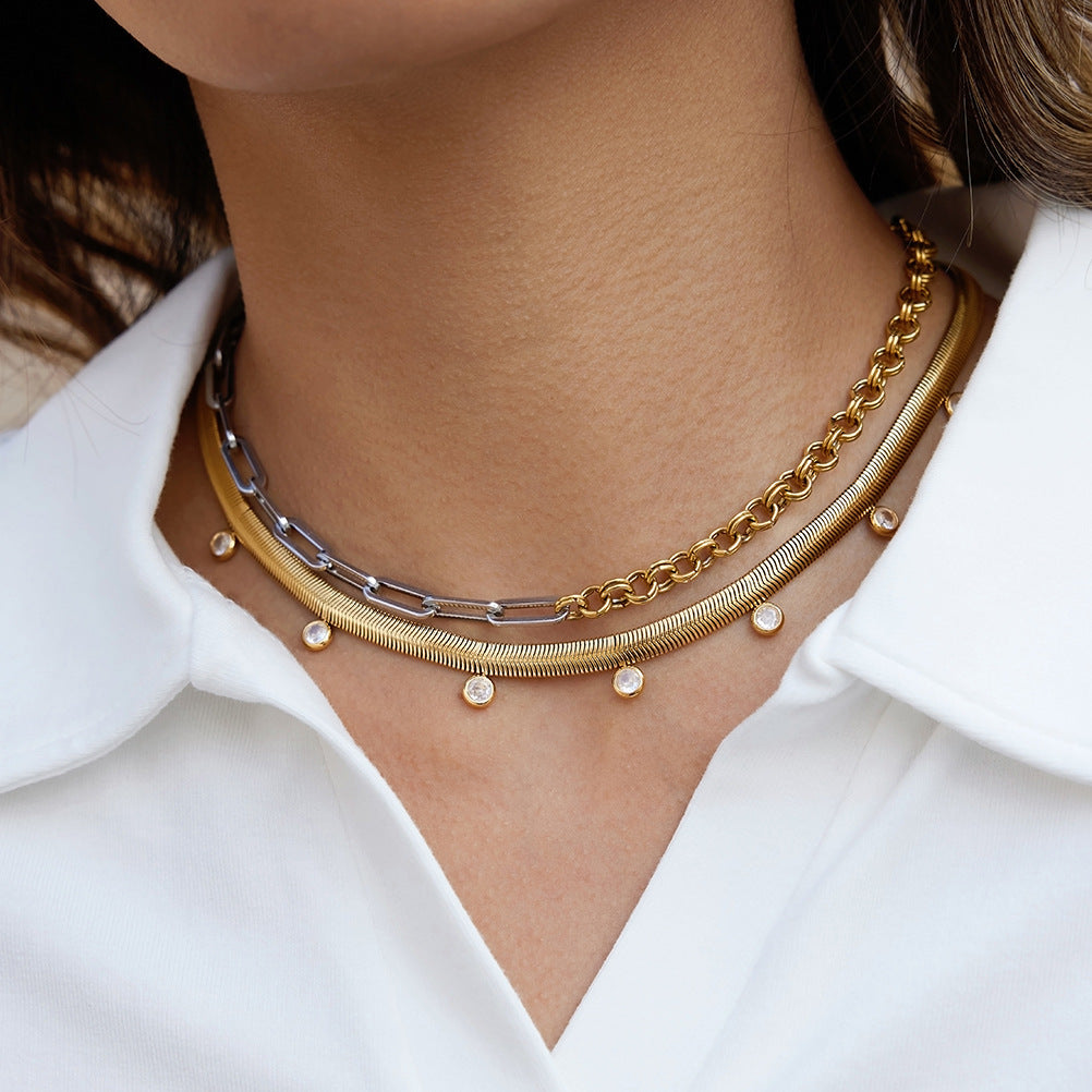 Two-tone mixed color necklace chain