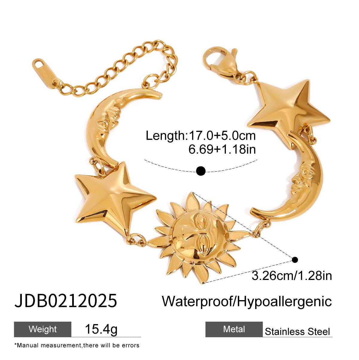 Stainless steel 18k gold-plated bracelet