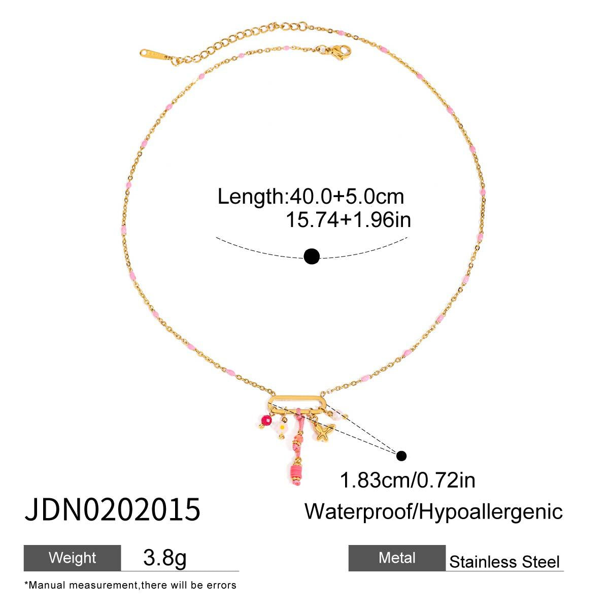 Stainless steel 18k gold-plated cross necklace