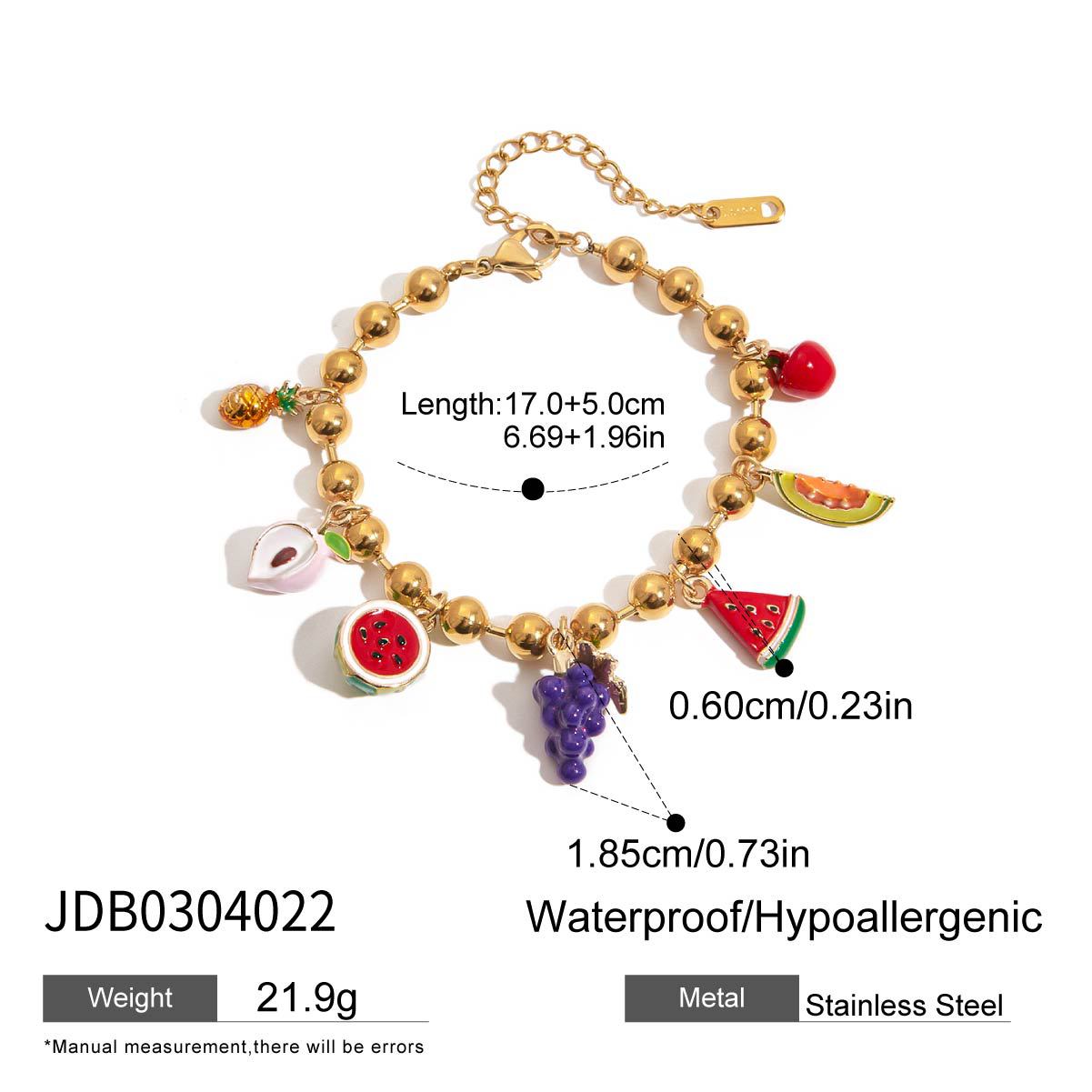 Stainless steel 18k gold-plated fruit style jewelry set