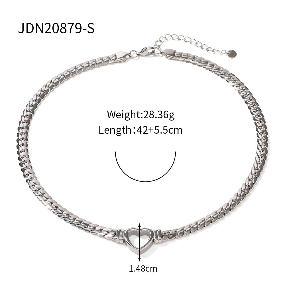 Stainless steel 18k gold-plated heart necklace