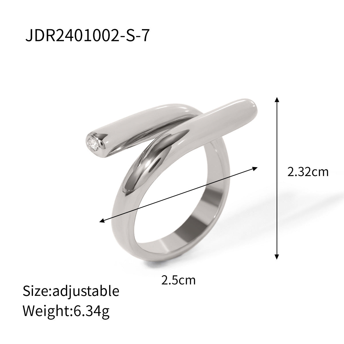 Stainless steel 18k gold-plated ring