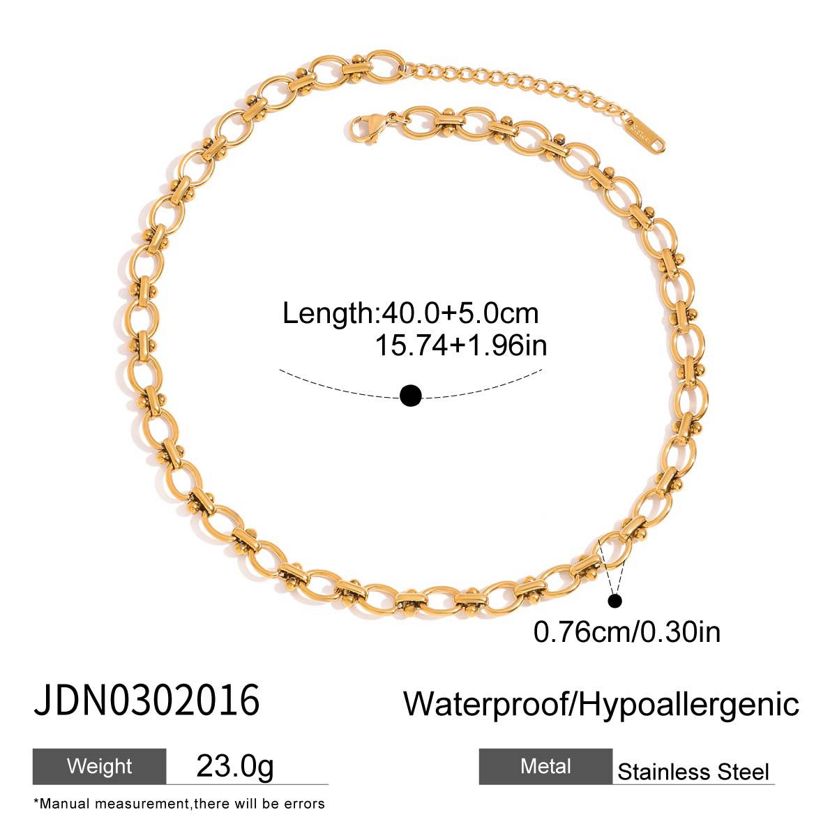Stainless steel 18k gold-plated necklace