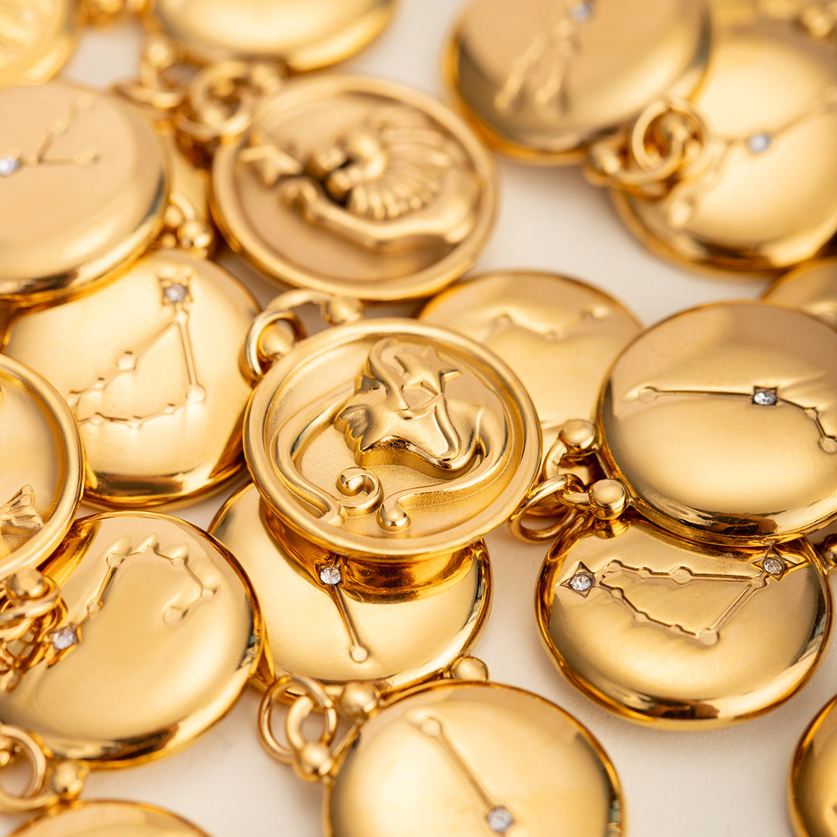 Stainless Steel 18k gold-plated Constellation Jewelry Accessories DIY Pendant