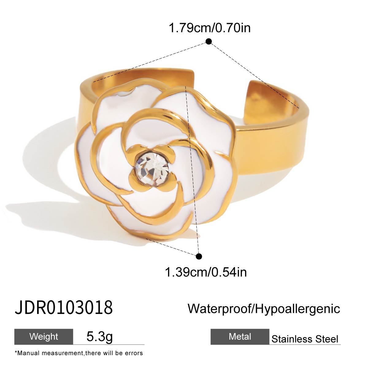 Stainless steel 18k gold-plated flower jewelry set