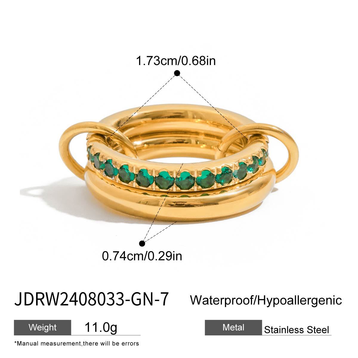 Stainless steel 18k gold-plated ring