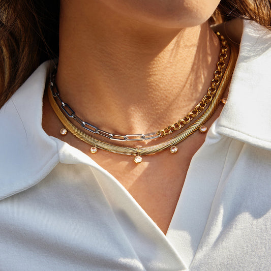 Two-tone mixed color necklace chain