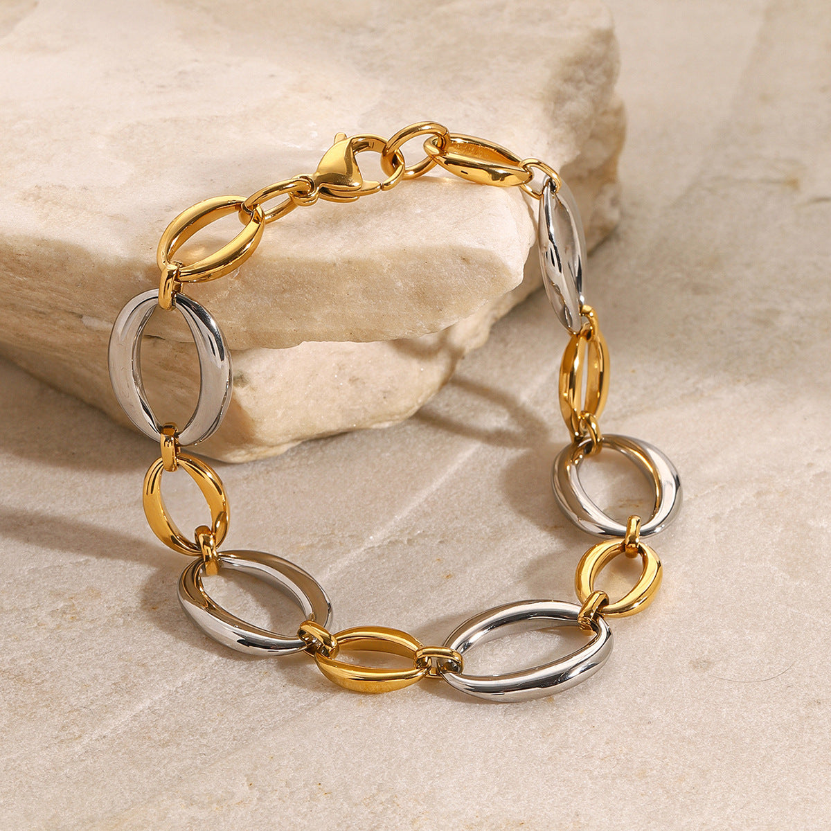 Two-tone stainless steel bracelet