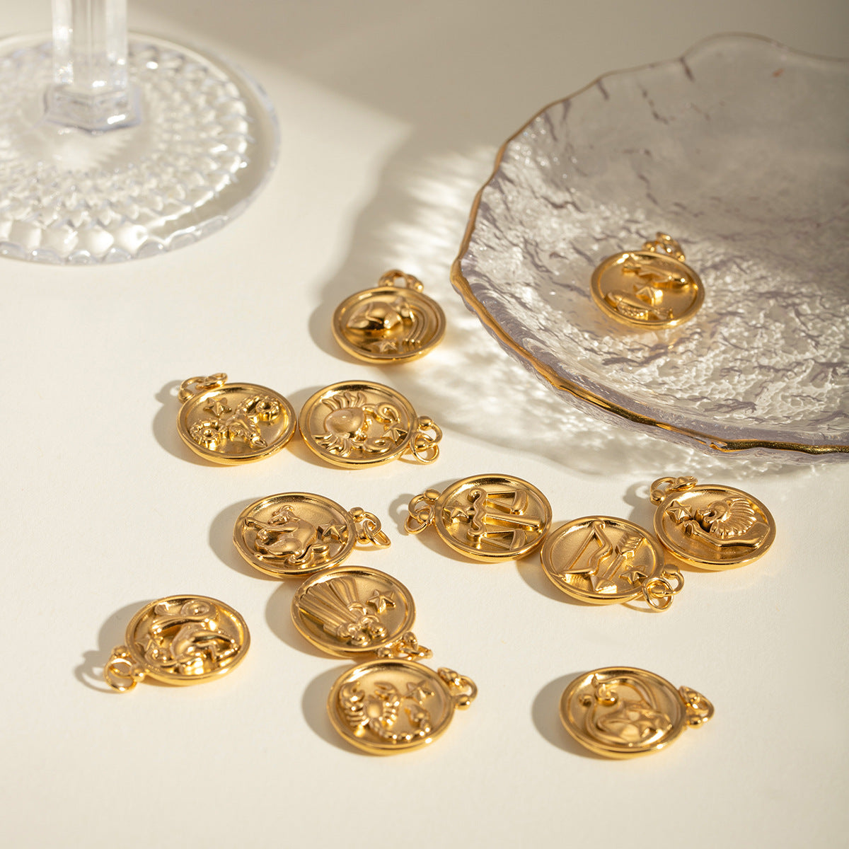 Stainless Steel 18k gold-plated Constellation Jewelry Accessories DIY Pendant