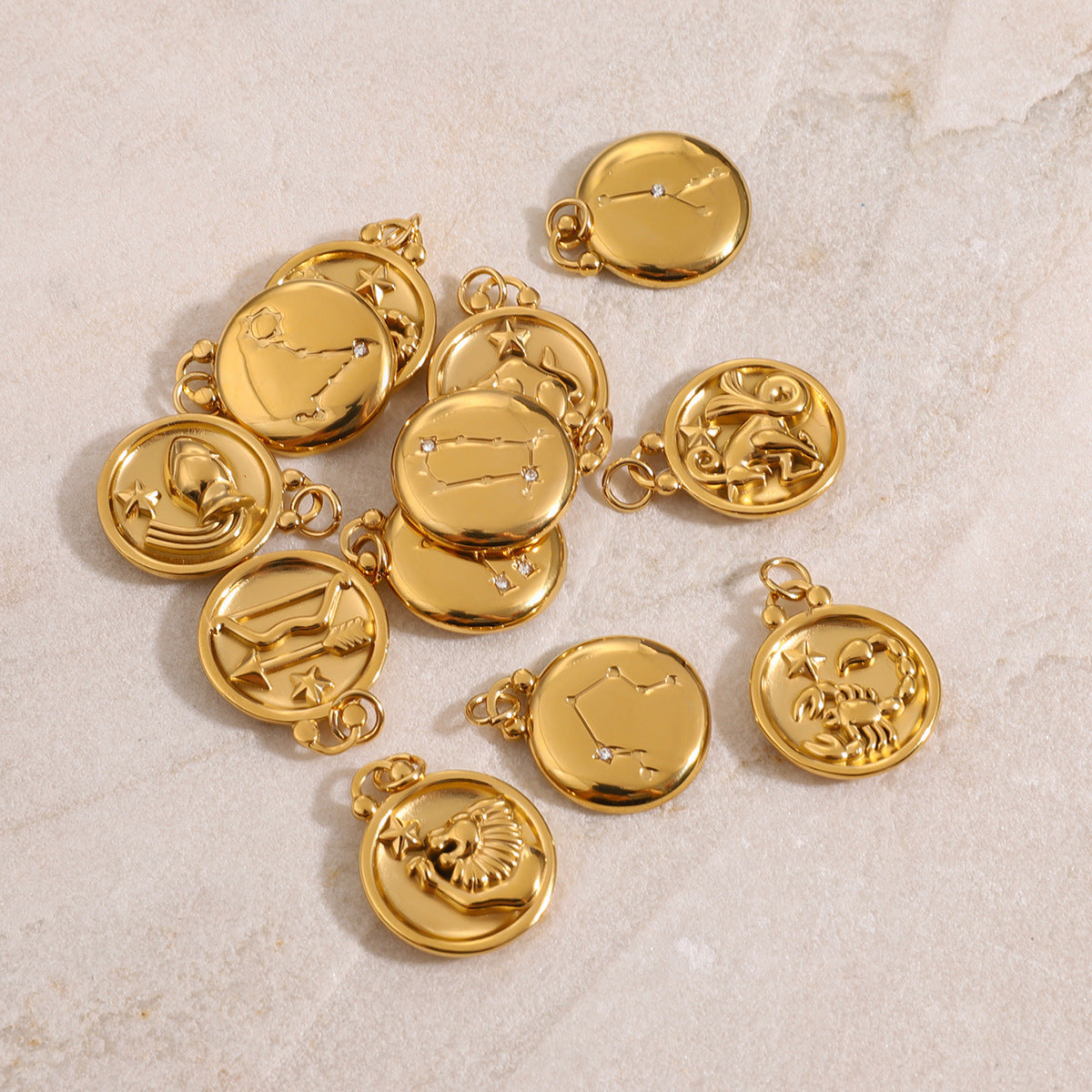 Stainless Steel 18k gold-plated Constellation Jewelry Accessories DIY Pendant