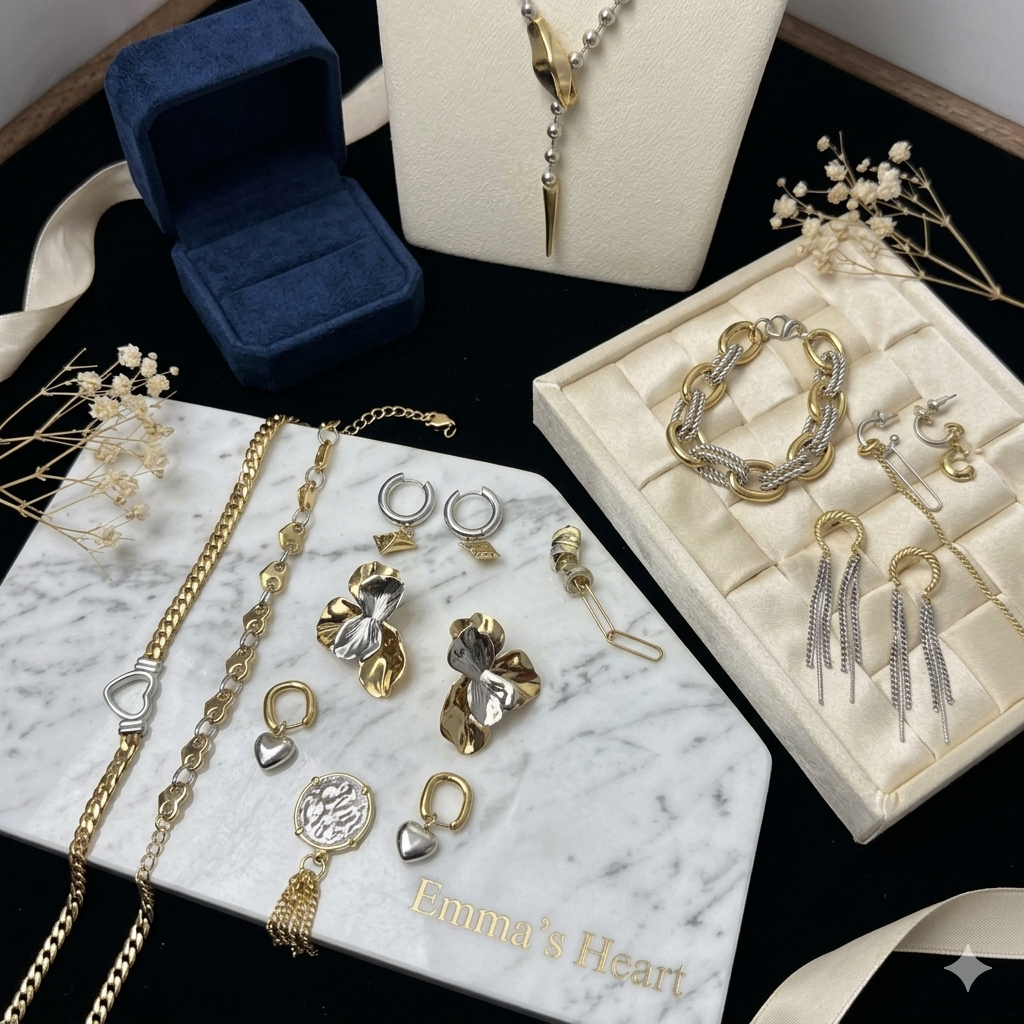 (LUXURY) 10 PCS +15 PCS - Stainless Steel Jewelry Mystery Bundle