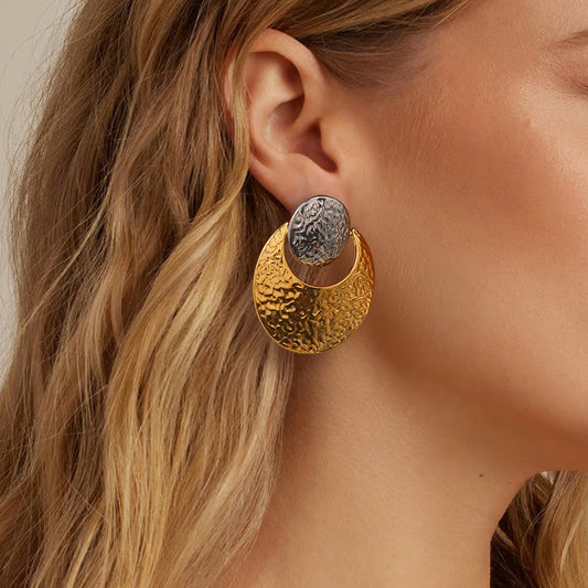 Stainless steel 18k gold-plated earrings