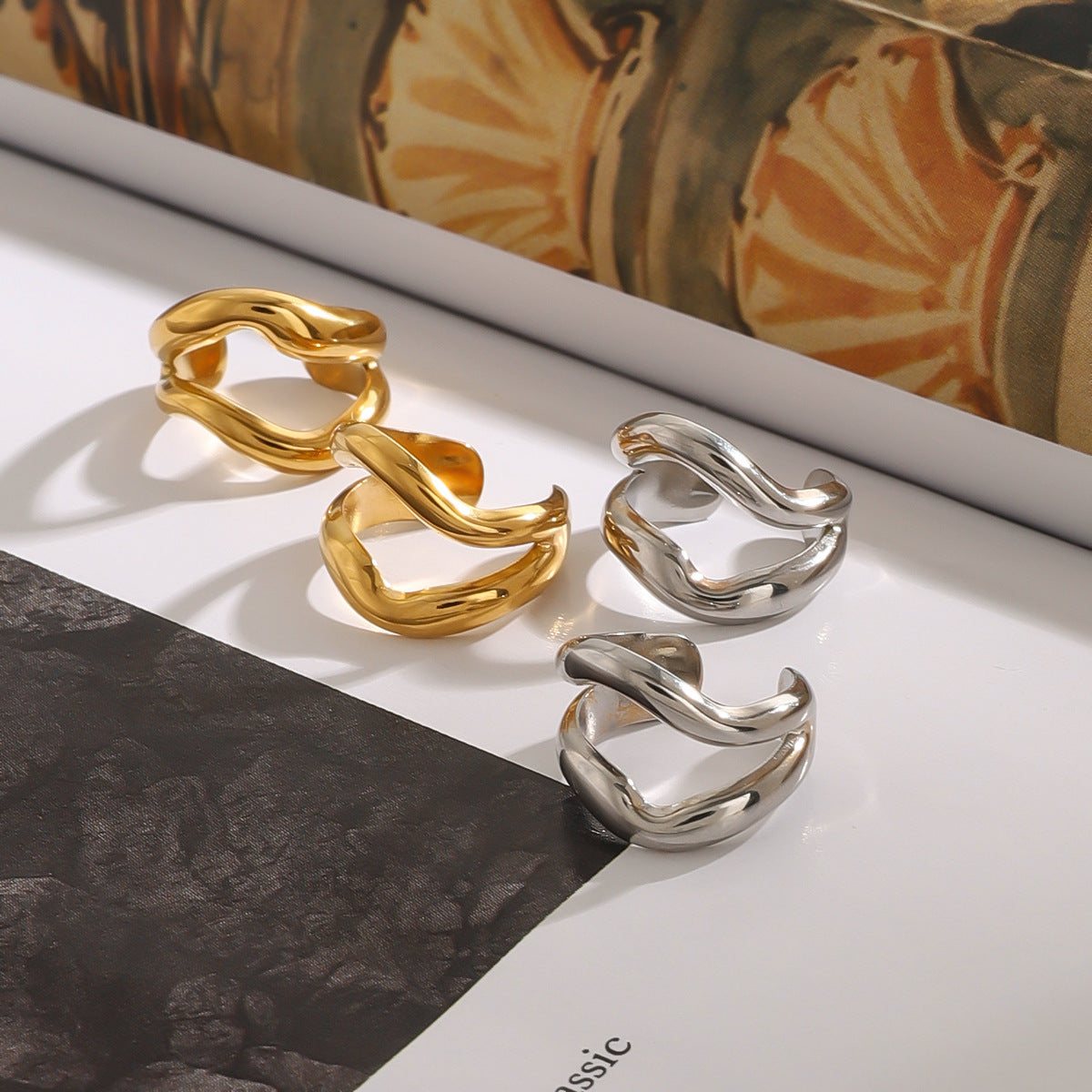 Stainless steel 18k gold-plated helix ear clip