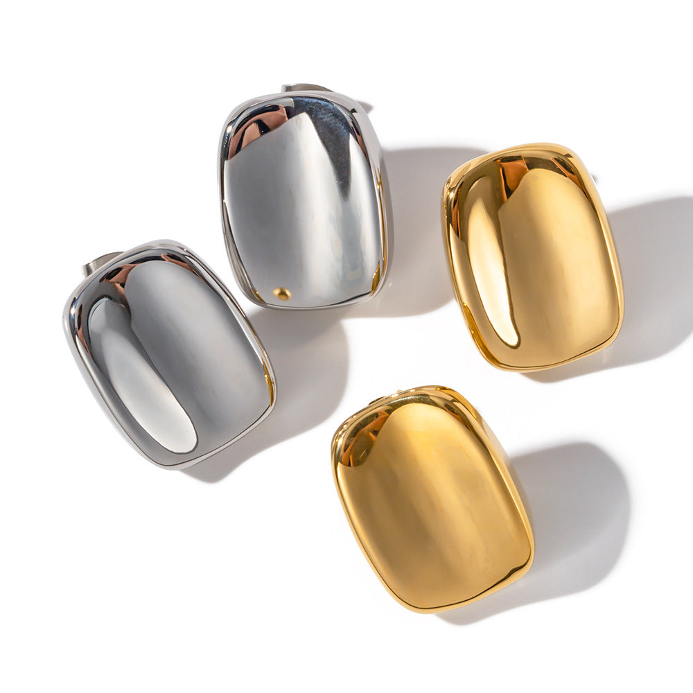 Stainless steel 18k gold-plated earrings