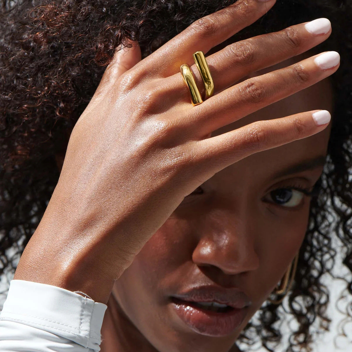 Stainless steel 18k gold-plated ring