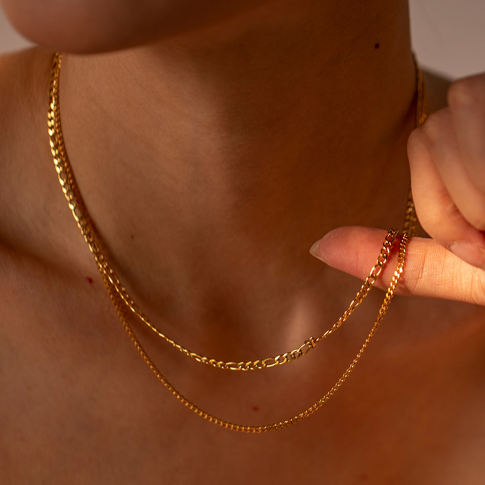 Stainless steel 18k gold-plated collar bone necklace