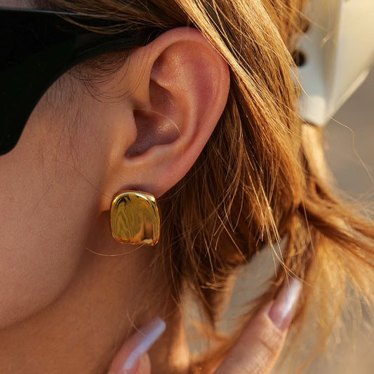 Stainless steel 18k gold-plated earrings