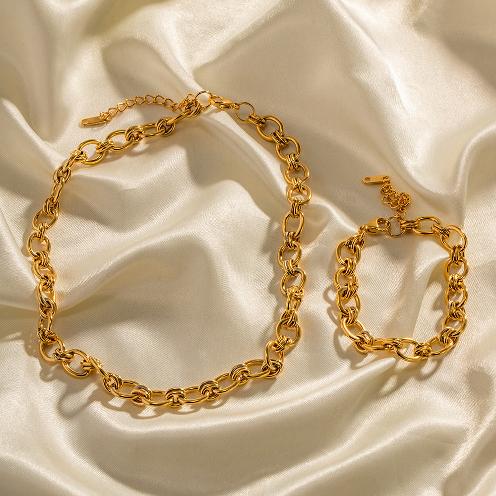 Stainless steel 18k gold-plated bracelet