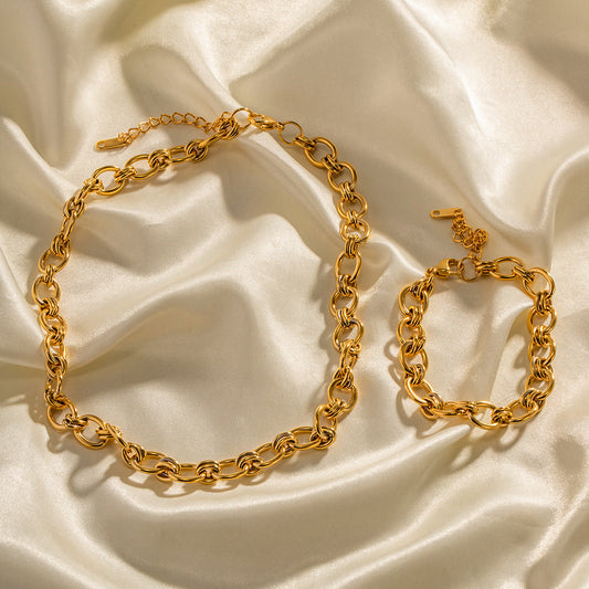 Stainless steel 18k gold-plated bracelet