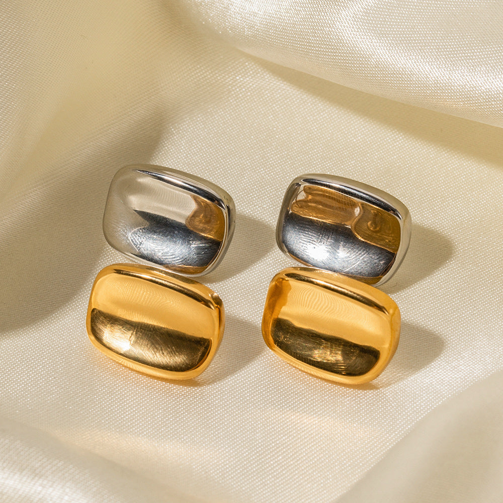 Stainless steel 18k gold-plated earrings