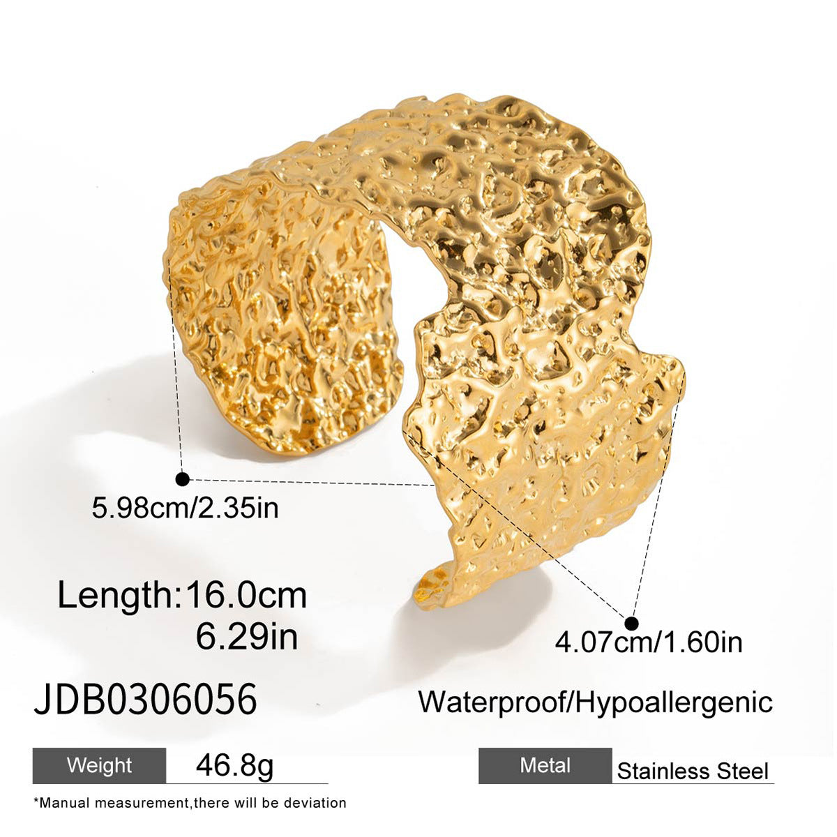Hammered Texture Hollow Bangle