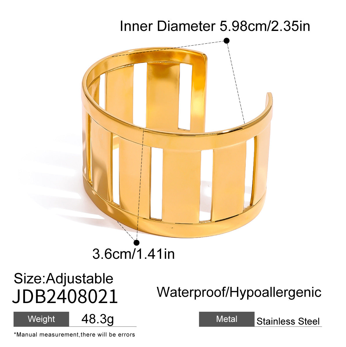 Wide Hollow Bangle